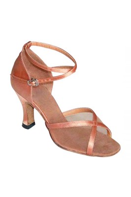 Godance Latin Shoes Bronze Satin with Mesh