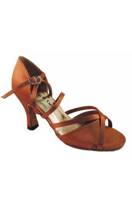 Go Dance Brown Satin Latin Shoes 174036